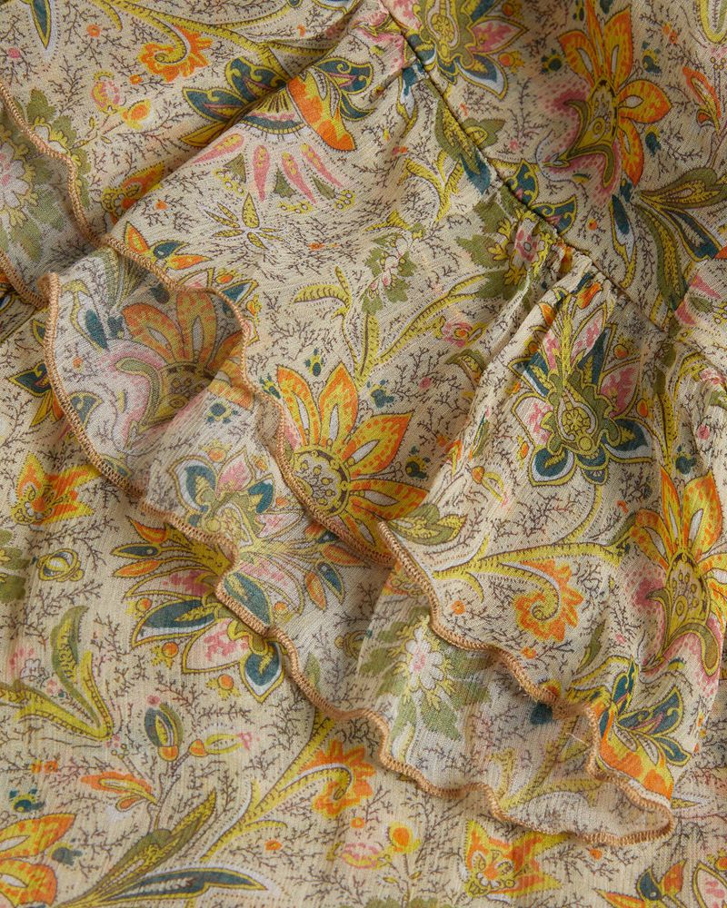 Ted Baker Eadiee Gathered Printed Blouse Blast Dam Orange | OHX-610523