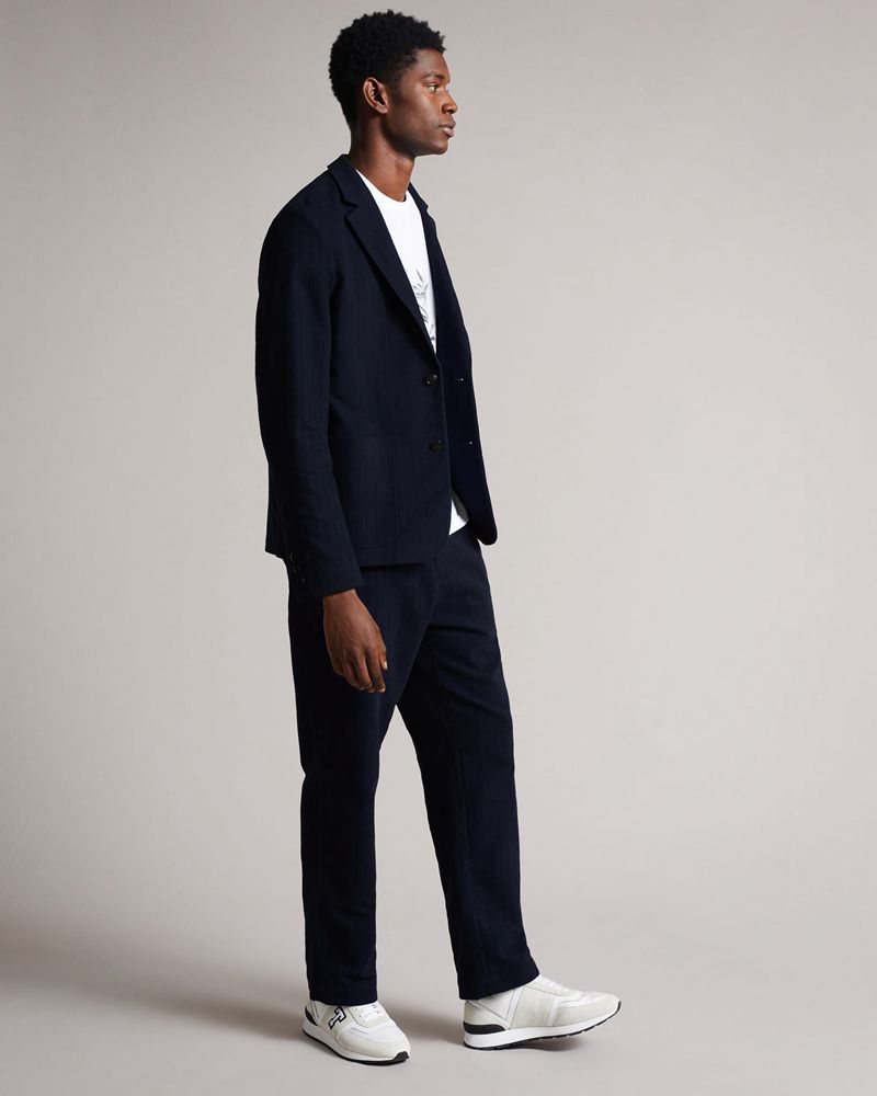 Ted Baker Efford Herringbone Moleskin Jacka Herr Marinblå | OUT-427698