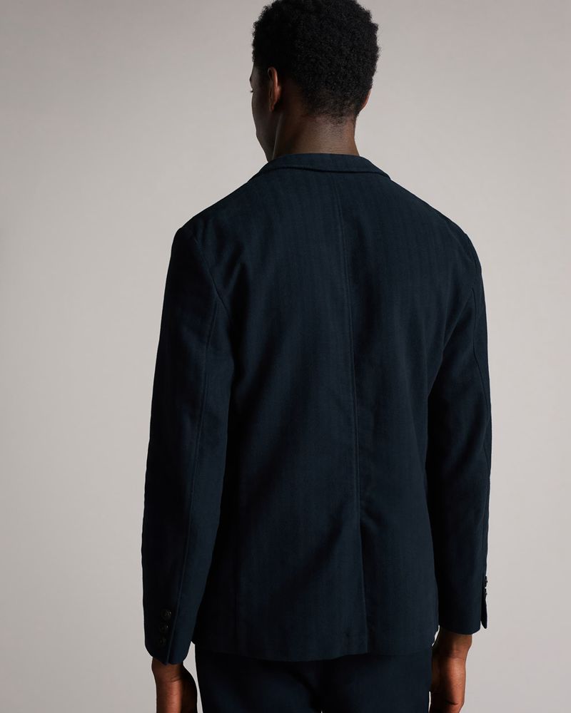 Ted Baker Efford Herringbone Moleskin Jacka Herr Marinblå | OUT-427698