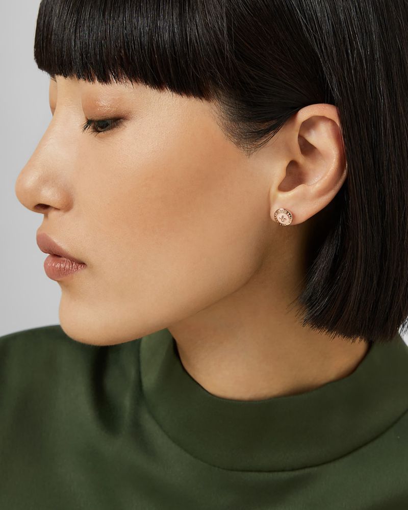 Ted Baker Eisley Enamel Button Stud Earrings Smycken Dam Rosa | ACS-015927