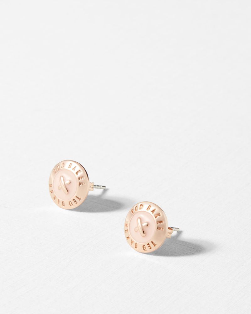 Ted Baker Eisley Enamel Button Stud Earrings Smycken Dam Rosa | ACS-015927