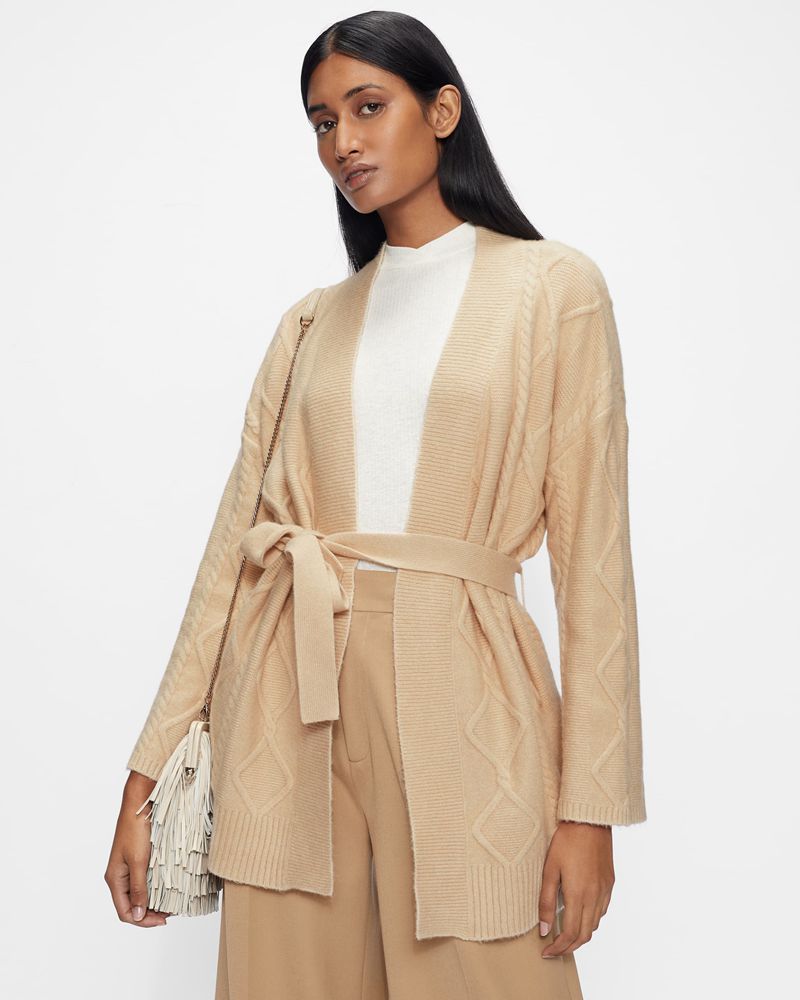 Ted Baker Elanora Cable Wrap Cardigan Stickat Dam Bruna | FNW-940578