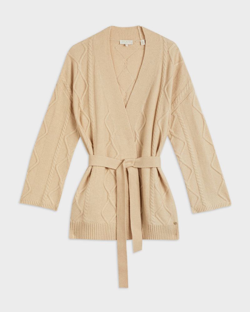 Ted Baker Elanora Cable Wrap Cardigan Stickat Dam Bruna | FNW-940578