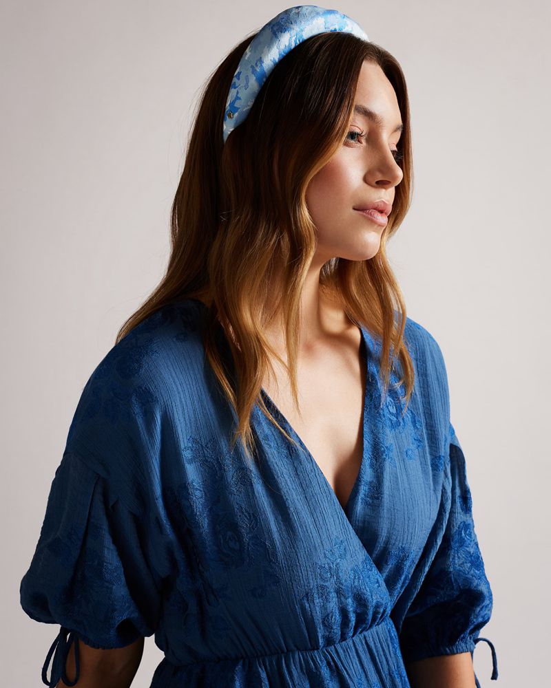 Ted Baker Elen New Romantic Printed Headband Halsduk Dam Blå | CPQ-817496