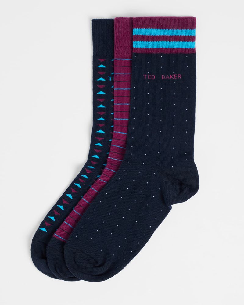 Ted Baker Elevntk Three Pack Of Strumpor Herr Olika Färger | HIP-496170