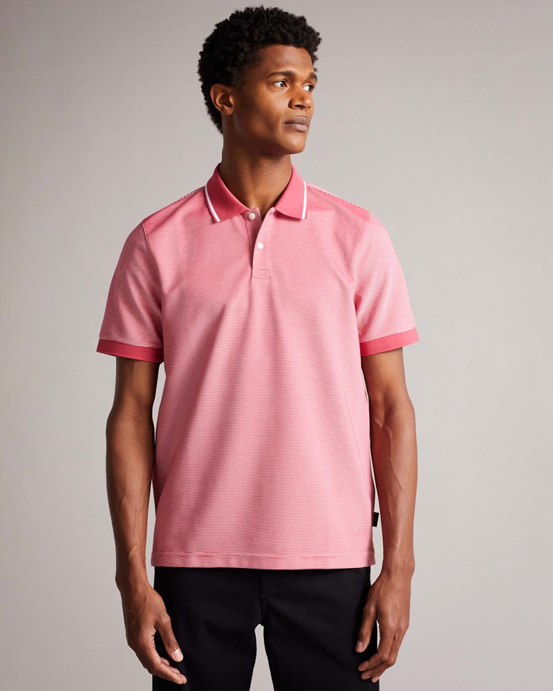 Ted Baker Ellerby Sleeve Striped Polo Blast Herr Rosa | SPO-624059