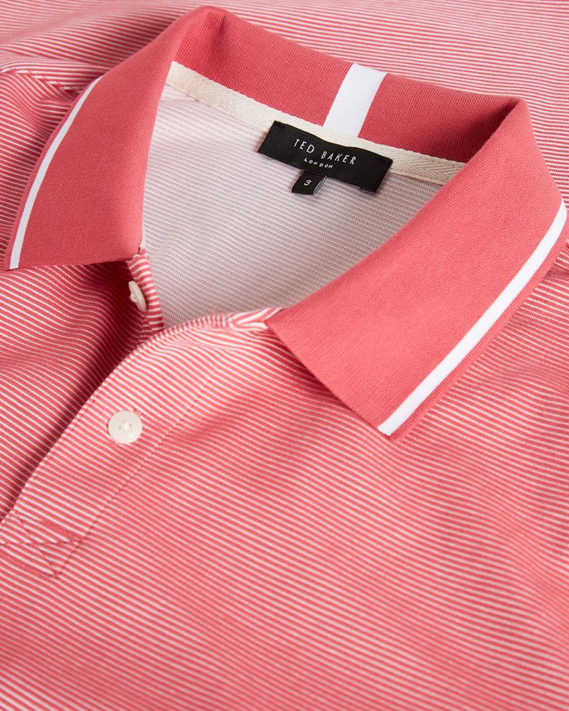 Ted Baker Ellerby Sleeve Striped Polo Blast Herr Rosa | SPO-624059