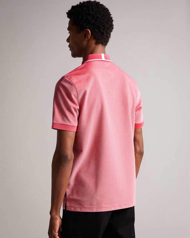 Ted Baker Ellerby Sleeve Striped Polo Blast Herr Rosa | SPO-624059