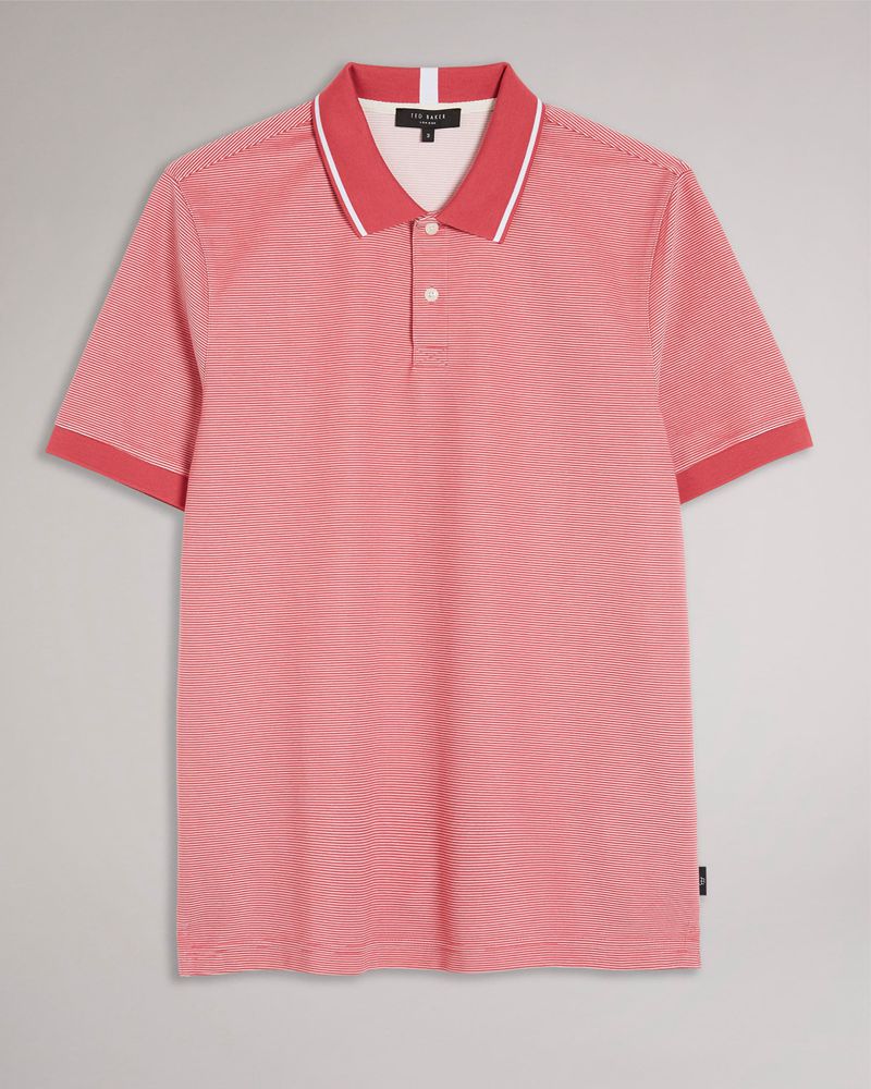 Ted Baker Ellerby Sleeve Striped Polo Blast Herr Rosa | SPO-624059