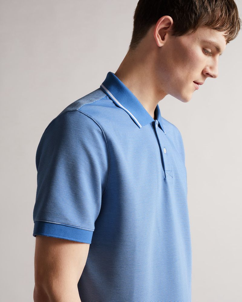 Ted Baker Ellerby Sleeve Striped Polo Blast Herr Blå | UHW-796318