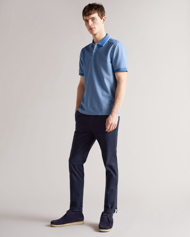 Ted Baker Ellerby Sleeve Striped Polo Blast Herr Blå | UHW-796318