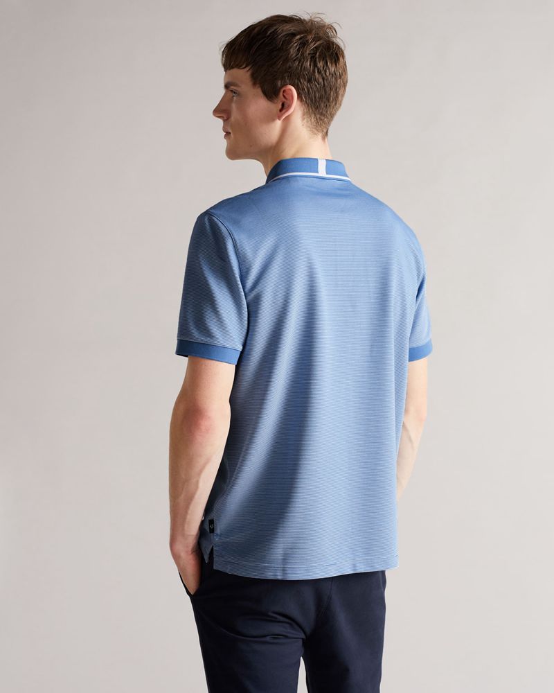 Ted Baker Ellerby Sleeve Striped Polo Blast Herr Blå | UHW-796318
