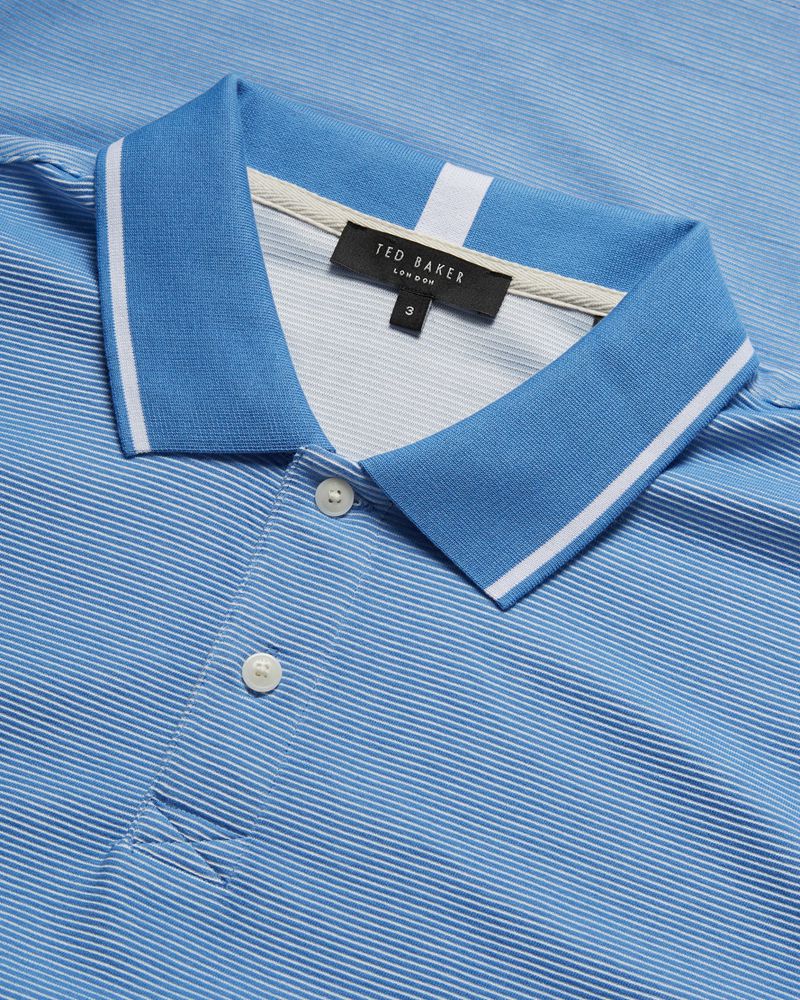 Ted Baker Ellerby Sleeve Striped Polo Blast Herr Blå | UHW-796318