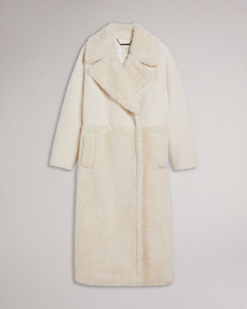 Ted Baker Emiliyy Mixed Fabric Faux Fur Cocoon Rockar Dam Vita | UEL-652871