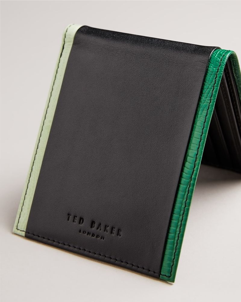 Ted Baker Entire Exotic Mix Läder Bifold Plånbok Herr Svarta | VFQ-240817
