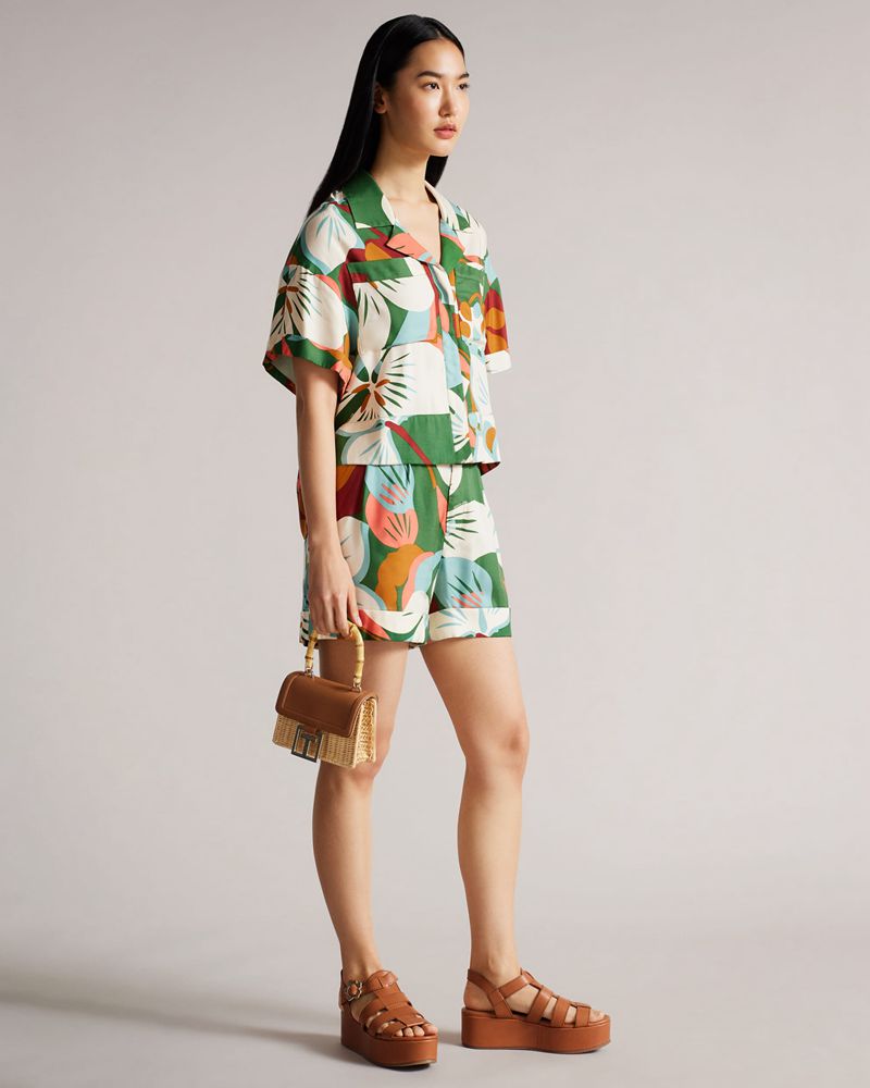 Ted Baker Erlena Tailored With Breda Self Shorts Dam Gröna | ONS-257094