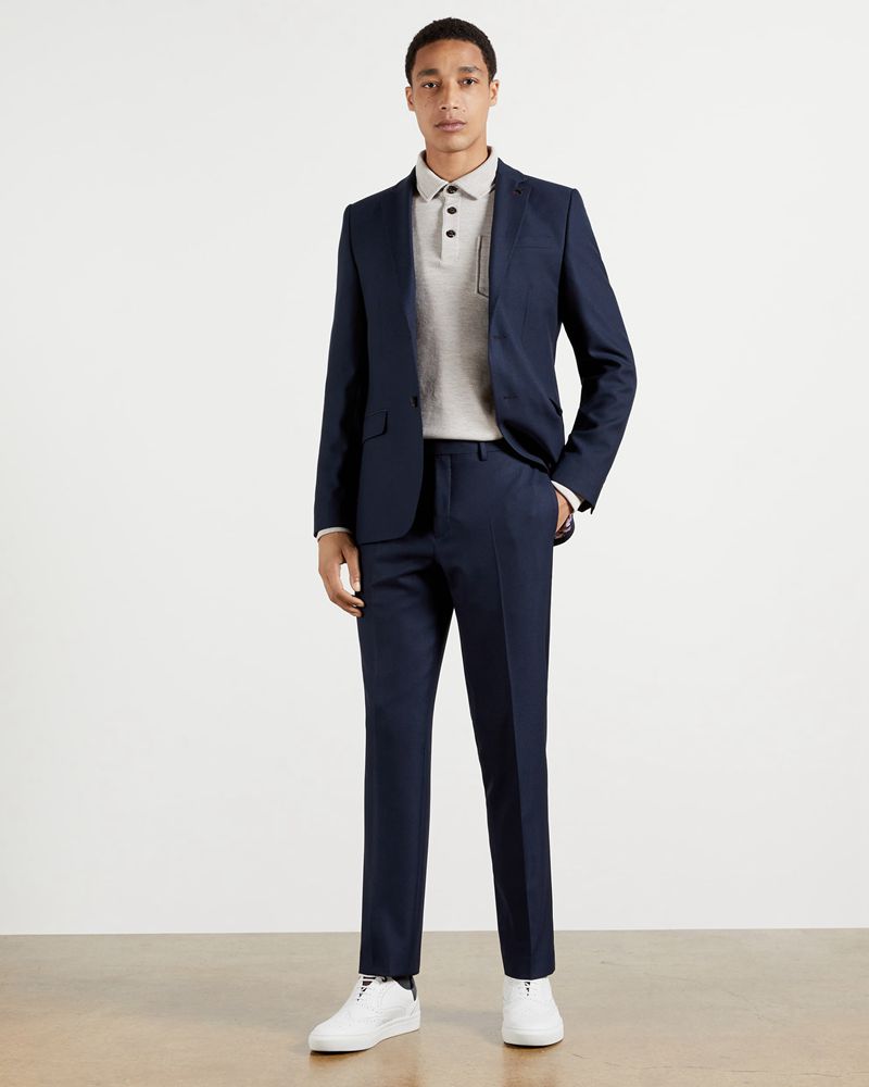 Ted Baker Eskk Semi Plain Blazer Blazers Herr Marinblå | NAF-607849