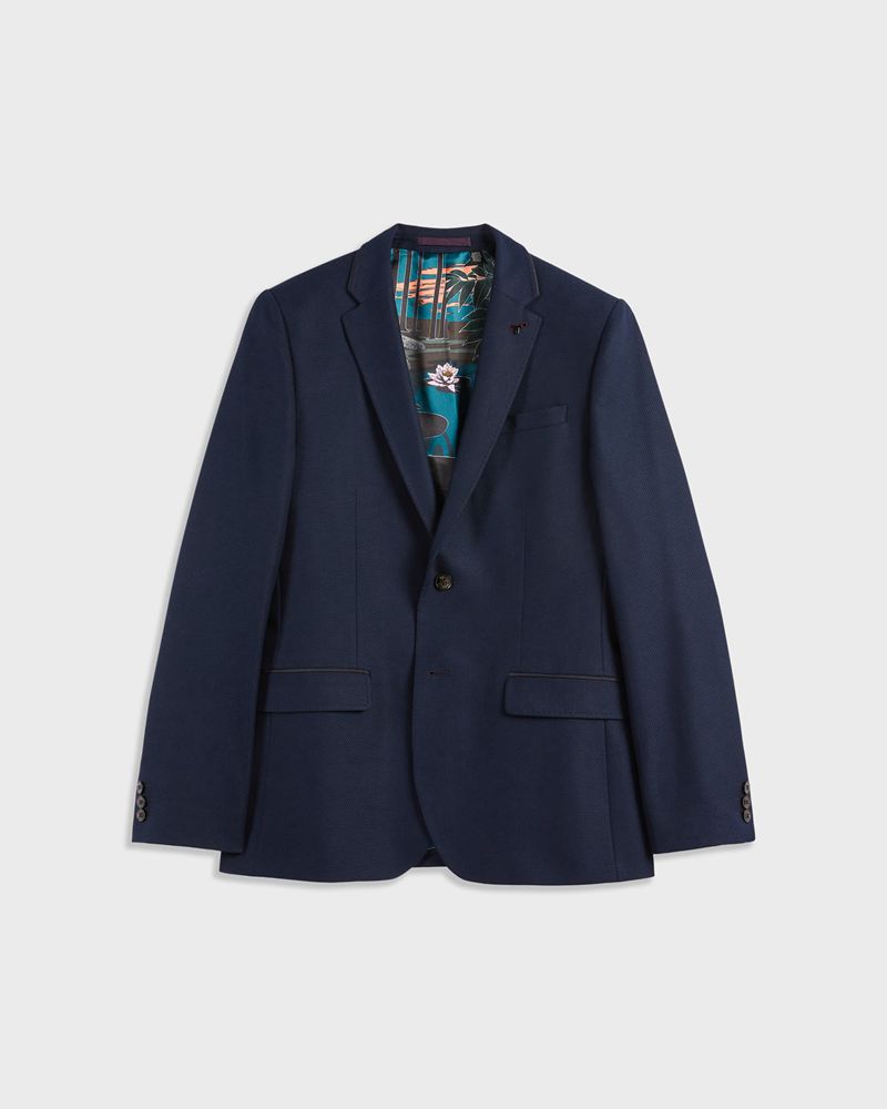 Ted Baker Eskk Semi Plain Blazer Blazers Herr Marinblå | NAF-607849