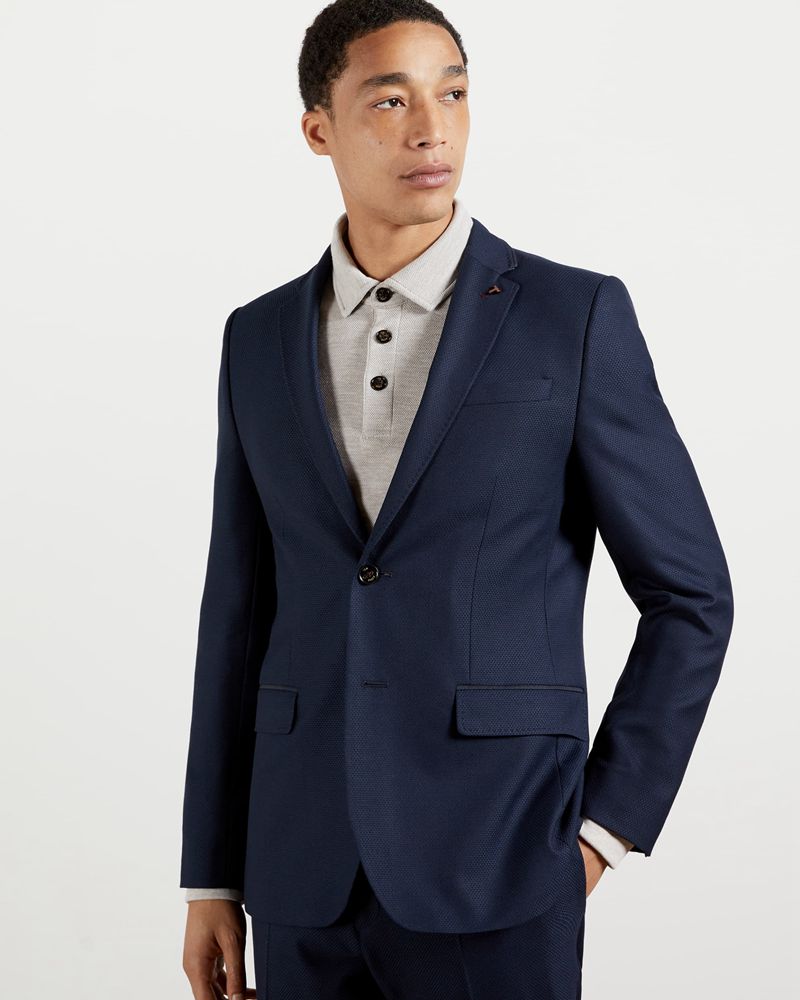 Ted Baker Eskk Semi Plain Blazer Blazers Herr Marinblå | NAF-607849