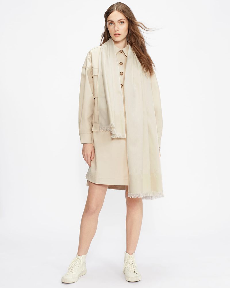 Ted Baker Esteli Ted Baker Logo Long Halsduk Dam Vita | PZS-693781