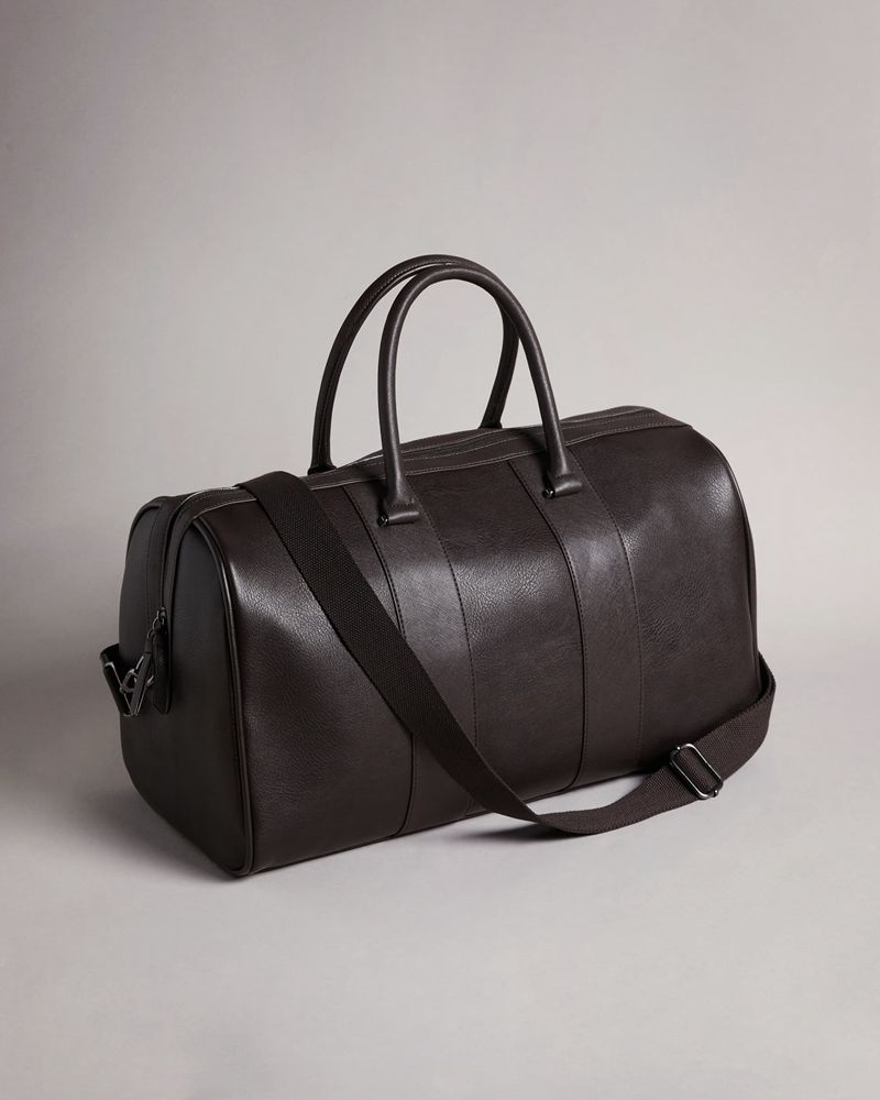 Ted Baker Evyday Striped Pu Weekendväska Herr Bruna | GSJ-345821
