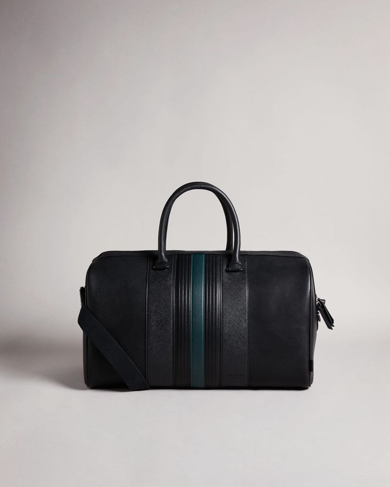 Ted Baker Evyday Striped Pu Weekendväska Herr Svarta | YAE-419230
