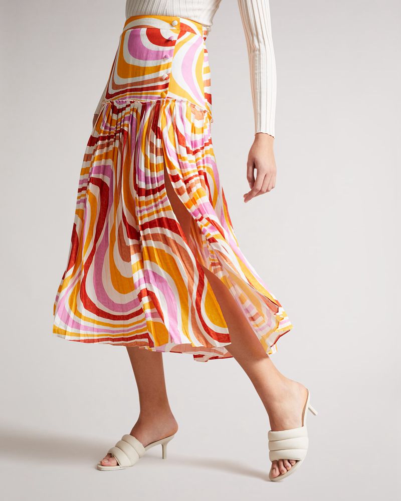 Ted Baker Faidi Dropped Midja Midi Kjolar Dam Vita | LMU-671052