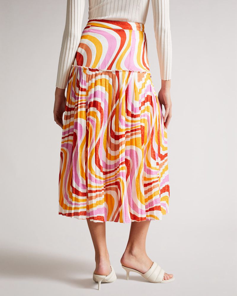 Ted Baker Faidi Dropped Midja Midi Kjolar Dam Vita | LMU-671052