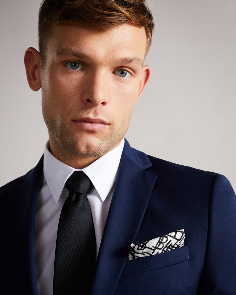Ted Baker Fasspok Monogrammed Printed Pocket Square Slipsar Herr Vita | NTC-312890