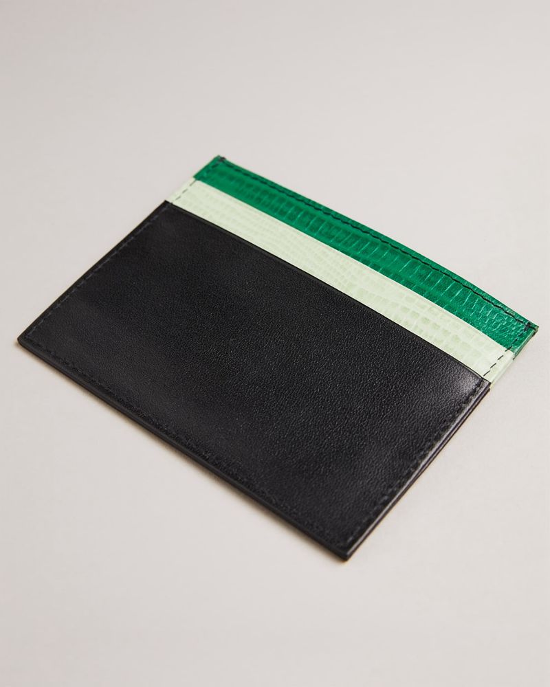 Ted Baker Feeld Exotic Mix Läder Cardholder Plånbok Herr Svarta | NOR-546903
