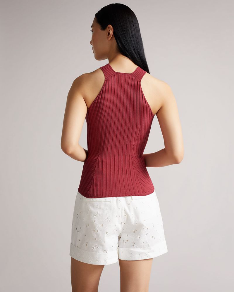 Ted Baker Feoniix Knitted Halterneck Blast Dam Rosa | LHD-403987