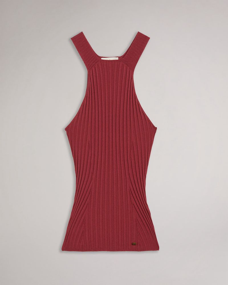 Ted Baker Feoniix Knitted Halterneck Blast Dam Rosa | LHD-403987