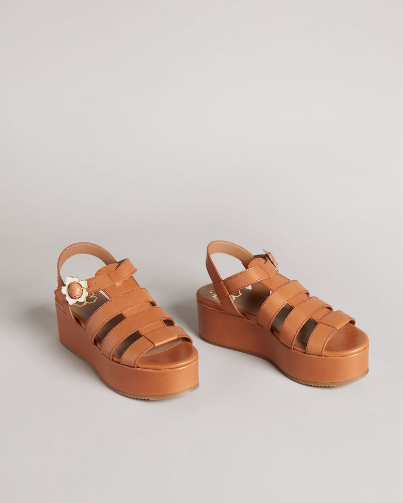 Ted Baker Ffayeta Läder Fisherman Platforms Sandaler Dam Bruna | BYX-673512