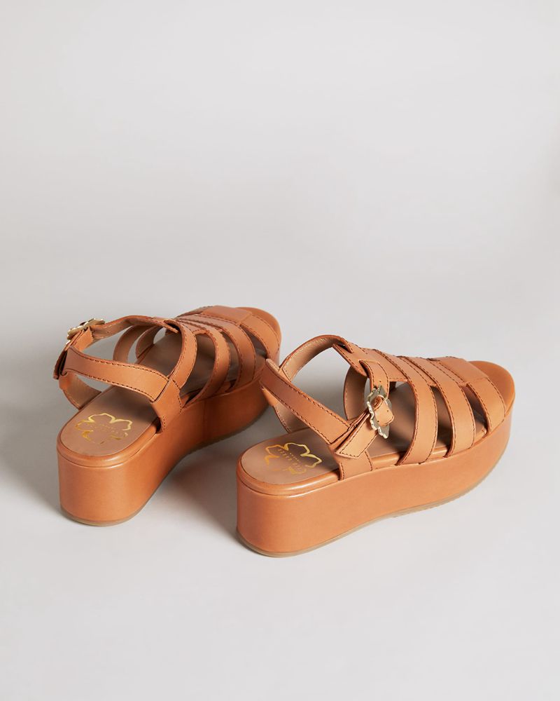 Ted Baker Ffayeta Läder Fisherman Platforms Sandaler Dam Bruna | BYX-673512