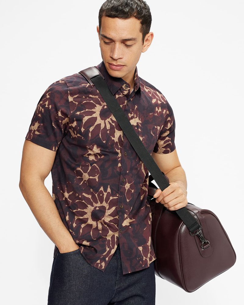 Ted Baker Fidick Saffiano Läder Väska Herr Röda | JRI-809632