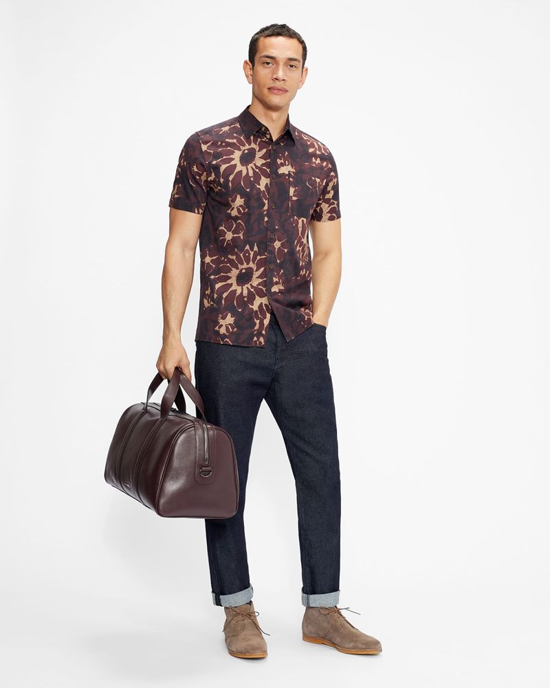 Ted Baker Fidick Saffiano Läder Väska Herr Röda | JRI-809632