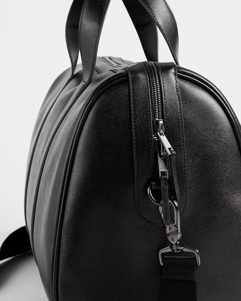 Ted Baker Fidick Saffiano Läder Weekendväska Herr Svarta | LEZ-509617