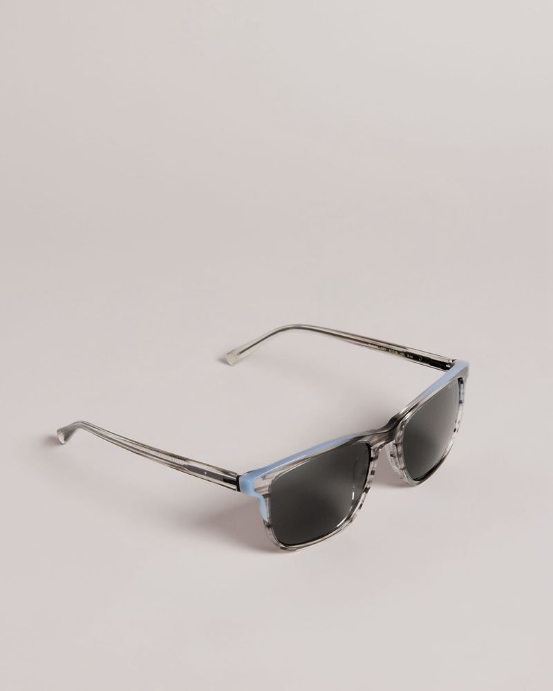 Ted Baker Finns Tms092 Colorblocked Rectangle Solglasögon Herr Gray | JCP-824035