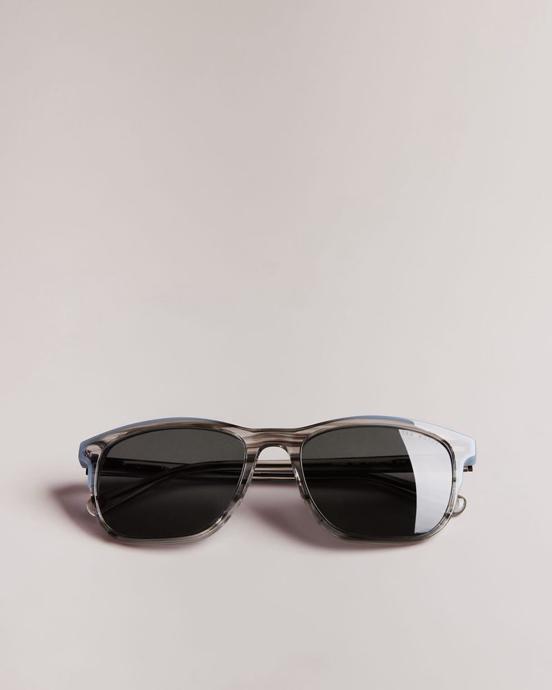 Ted Baker Finns Tms092 Colorblocked Rectangle Solglasögon Herr Gray | JCP-824035