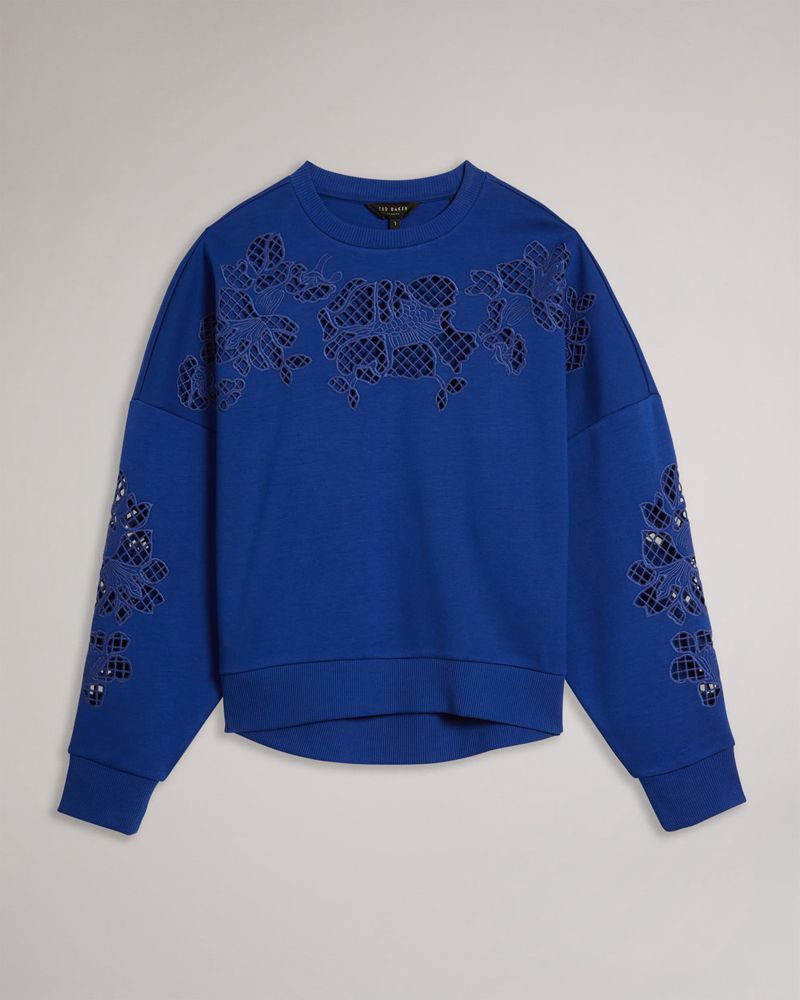 Ted Baker Fllo Laser Cut Blast Dam Blå | PRV-612953