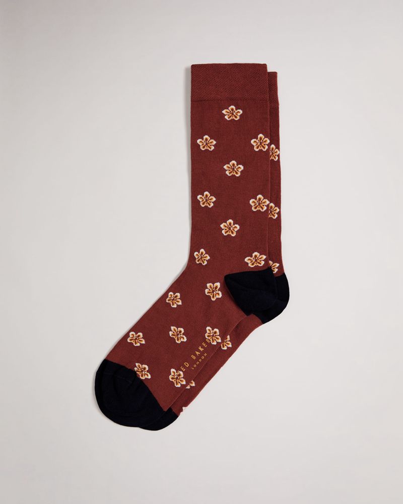 Ted Baker Flowgeo Geometric Flower Strumpor Herr Röda | OUJ-460935