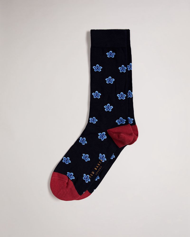 Ted Baker Flowgeo Geometric Flower Strumpor Herr Marinblå | TAI-254178