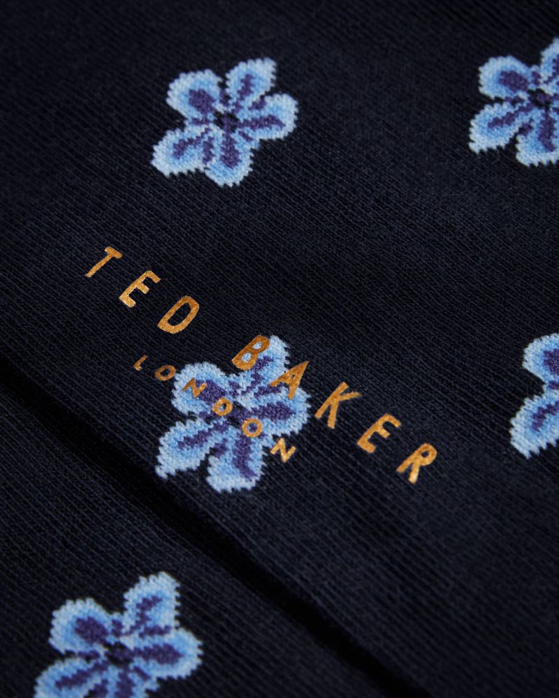 Ted Baker Flowgeo Geometric Flower Strumpor Herr Marinblå | TAI-254178