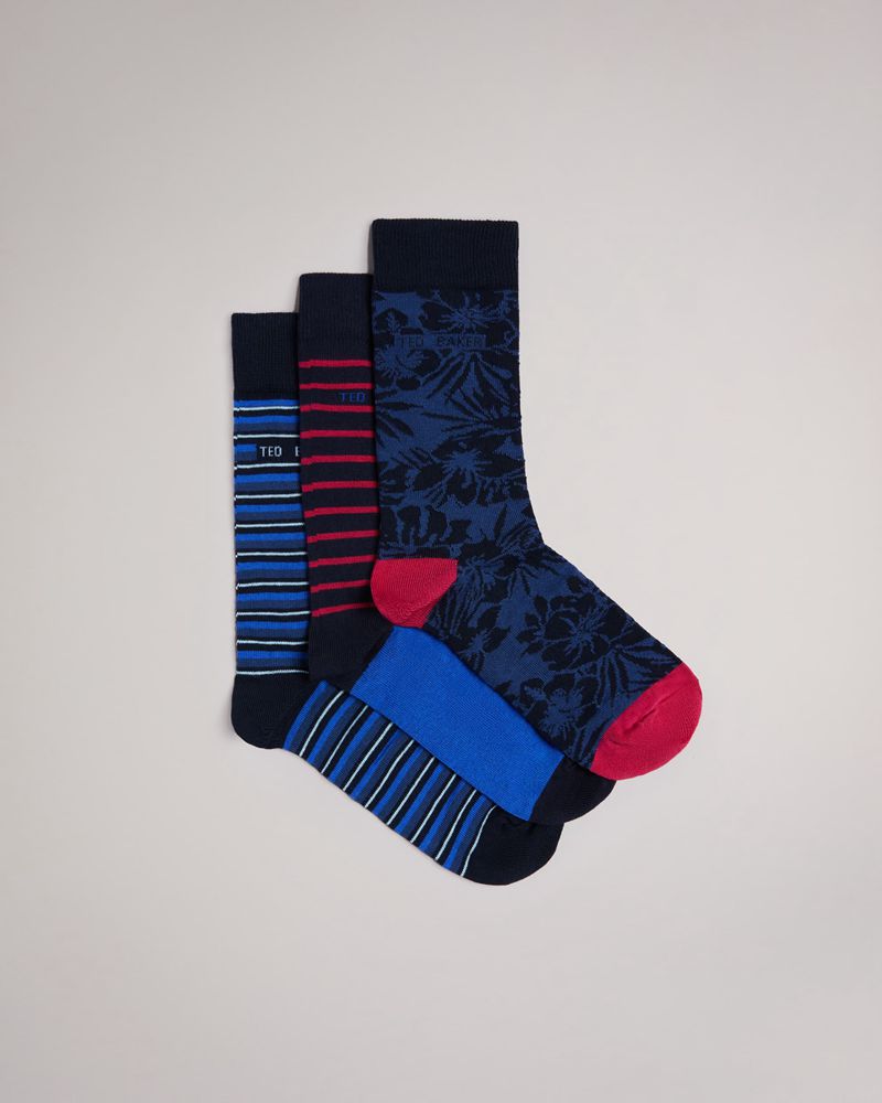 Ted Baker Flowtk Three Pack Of Strumpor Herr Olika Färger | GEB-015963