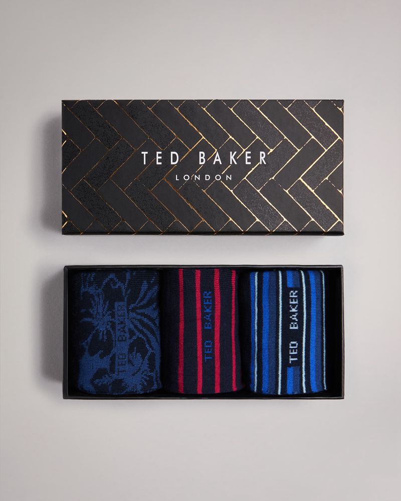 Ted Baker Flowtk Three Pack Of Strumpor Herr Olika Färger | GEB-015963