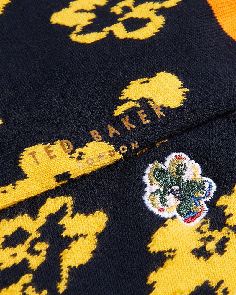 Ted Baker Flowtwo Flower Pattern Strumpor Herr Marinblå | RNZ-327408