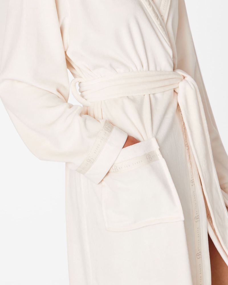 Ted Baker Fluret M19999 Cosy Robe Nattkläder Dam Vita | SVG-590186
