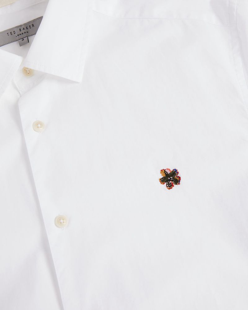 Ted Baker Fonik Poplin Skjorta Herr Vita | JZX-632471