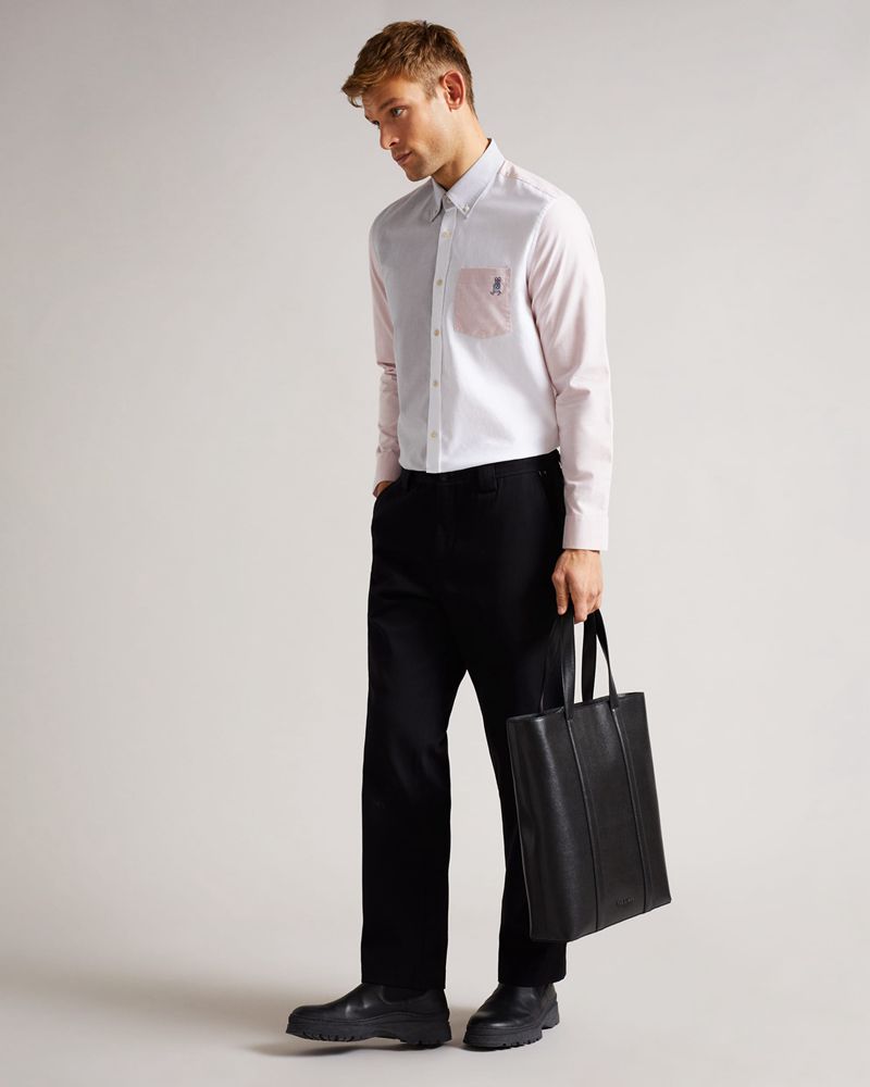 Ted Baker Foster Ls Colour Block Oxford Skjorta Herr Olika Färger | TAH-418027