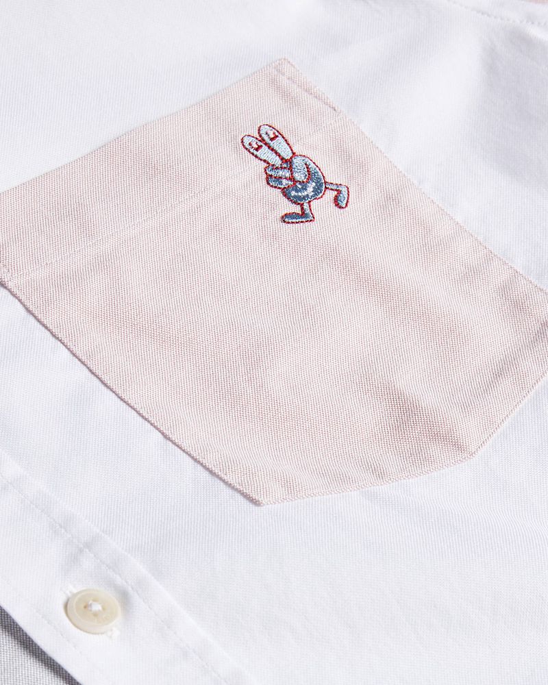 Ted Baker Foster Ls Colour Block Oxford Skjorta Herr Olika Färger | TAH-418027
